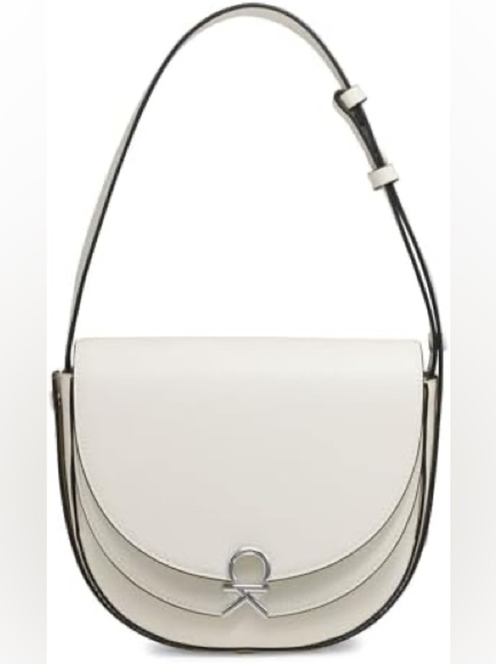 Calvin Klein Crisell off white Convertible Saddle Crossbody Bag NWT